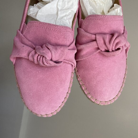Talbots Women's Izzy Knot Espadrilles Shoes Size 7 Pink Suede Leather Cushioned - Picture 4 of 14